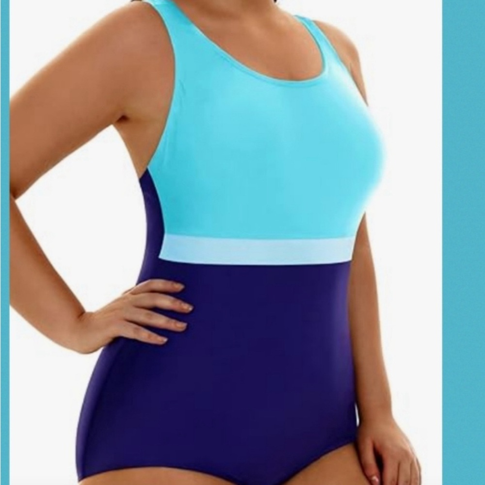 One Piece Blue Swimsuit Sizw 20 NWT